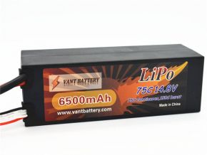 14.8V 6500mAh 75C hard case LIPO battery with T plugs