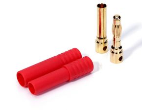 4.0mm Gold Plated Connector with Red Housing (Long type)
