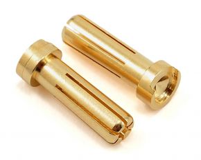 4mm Low Profile Male Bullet Connectors (Gold) 18mm length