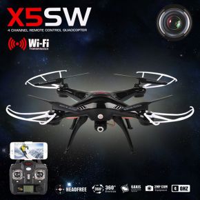 Syma X5SW Wifi FPV Real-time 2.4G QuadCopter Mode 2 Ready to Run BLACK 300,000 pixel camera