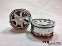 1:10 Wheel Set Silver outline, white inner with hex fitted 303E (2 pieces)
