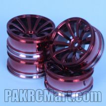 1:10 Wheel Set - Red 10 spokes (4 pieces) - 606