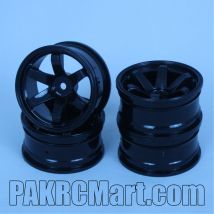 1:10 Wheel Set - Black 6 spokes (4 pieces) - 701