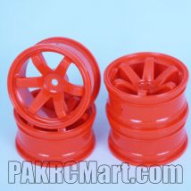 1:10 Wheel Set - Orange 6 spokes (4 pieces) - 704