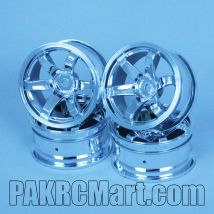 1:10 Wheel Set - Silver 6 spokes (4 pieces) - 706