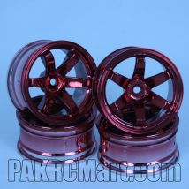1:10 Wheel Set - Red 6 spokes (4 pieces) - 707