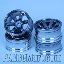 1:10 Wheel Set - Dark Silver 6 spokes (4 pieces) - 710